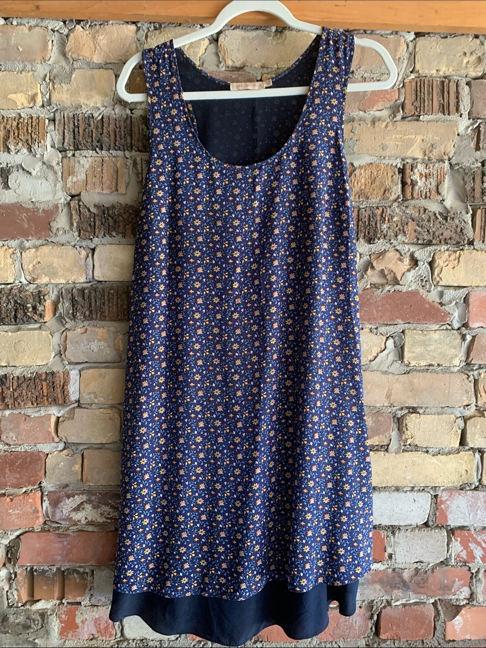 Tory Burch Navy Floral Sleeveless Shift Dress
